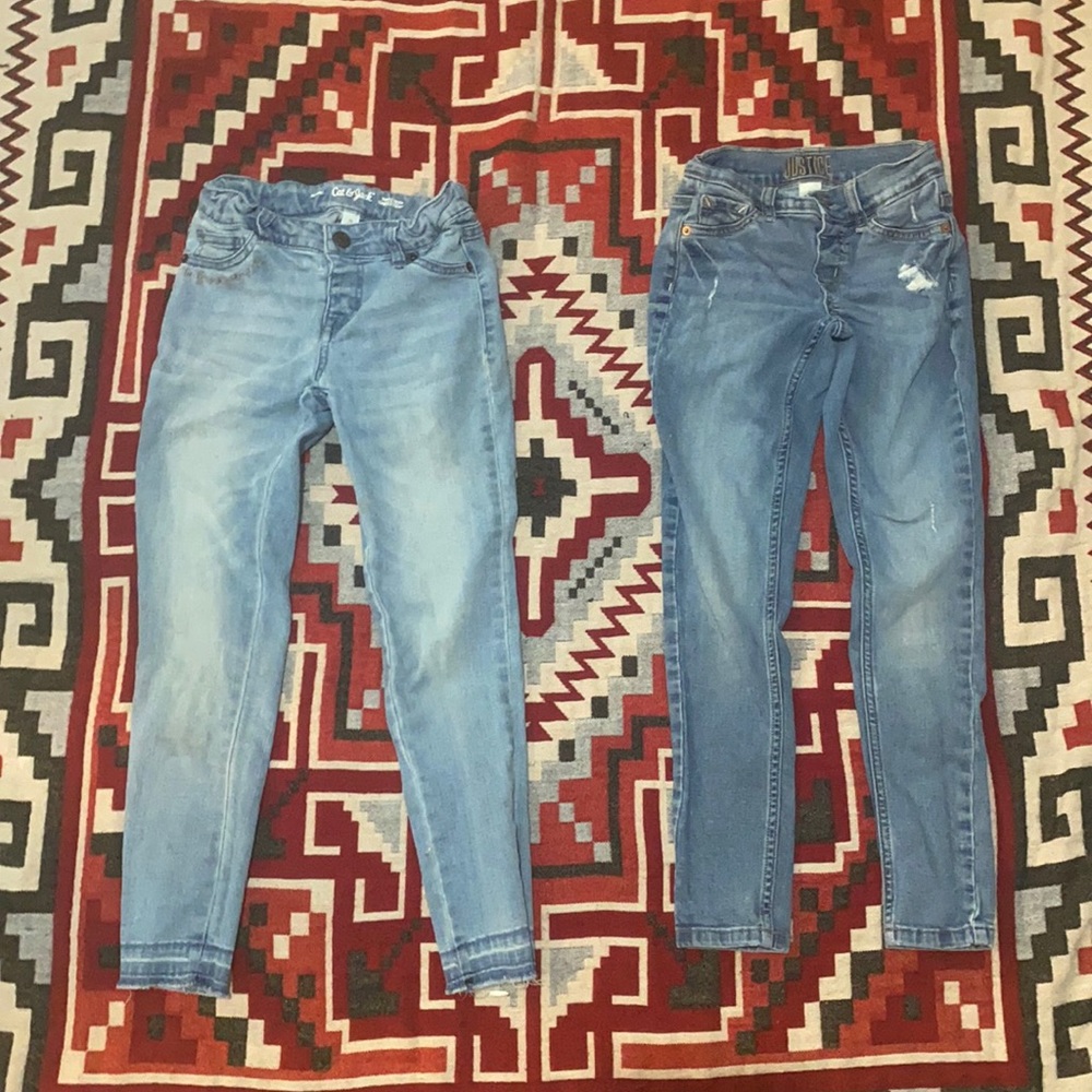 Lot of 2 Jeggings, Justice (right) Cat & Jack (left)